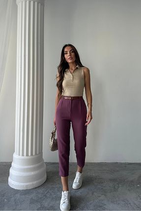 شلوار بنفش زنانه پارچه macharel jeans - کد 939378836