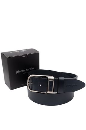 کمربند سرمه ای مردانه چرم خالص Pierre Cardin - کد 939380863