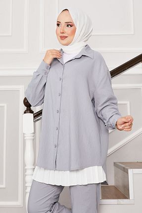 تونیک حجاب سفید زنانه ویسکون EBRUTESETTÜR - کد 939405309