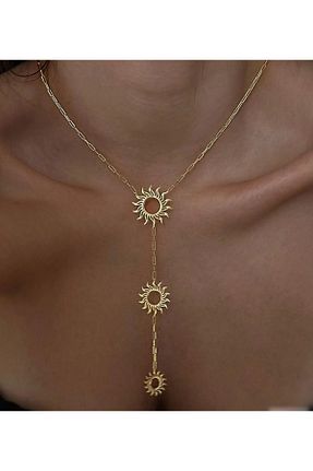 گردنبند جواهر زرد زنانه استیل ضد زنگ Butik - کد 936746494