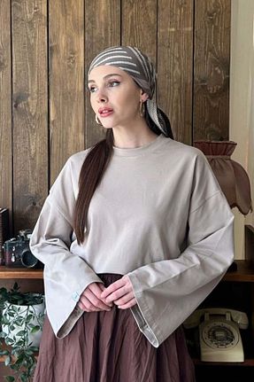 بلوز حجاب بژ زنانه رگولار ceylan otantik - کد 939417329