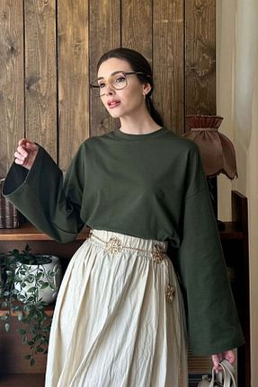 بلوز حجاب خاکی زنانه رگولار ceylan otantik - کد 939417323