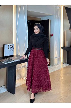 دامن زرشکی زنانه پنبه ای MissPul - کد 939436106