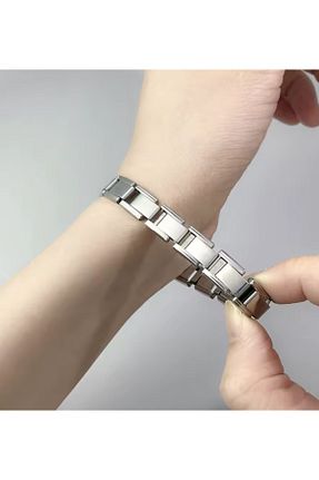 دستبند استیل (فولاد) طوسی زنانه استیل (فولاد) PROMARK UP - کد 939437785