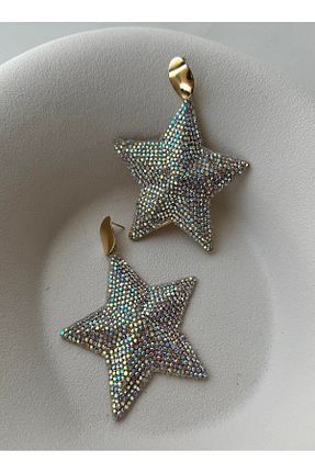 گوشواره جواهر سفید زیرکن mos&more - کد 930190037