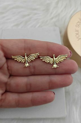 گوشواره جواهر زرد روکش طلا KYOLA DESİGN - کد 939453903