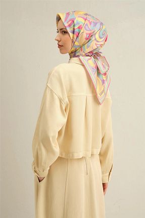روسری رنگی کرپ ساتن ابریشم Armine - کد 939499836