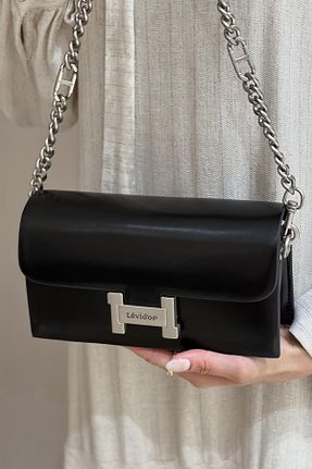 کیف دوشی مشکی زنانه چرم مصنوعی Levidor - کد 935994890