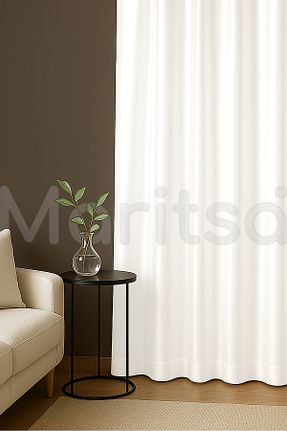 پرده زمینه بژ پلی استر MARİTSA - کد 204382584
