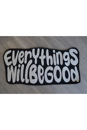 فرش مشکی قابل شستشو Rugs Modern Halı - کد 897716430