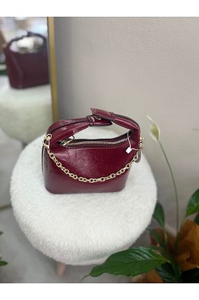 کیف دوشی زرشکی زنانه چرم مصنوعی FirstRoseStore - کد 939552675