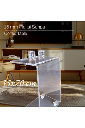 میز قهوه اداری طوسی 70 سانتی متر Pleksi Sepeti - کد 939843229