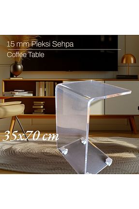 میز قهوه اداری طوسی 70 سانتی متر Pleksi Sepeti - کد 939843229