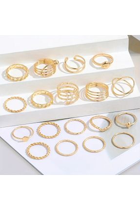 انگشتر استیل (فولاد) زرد زنانه پوشش لاکی Perry Accesories - کد 939567971