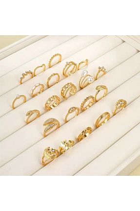 انگشتر استیل (فولاد) زرد زنانه پوشش لاکی Perry Accesories - کد 939571833