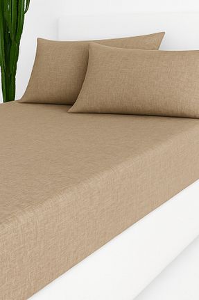 ست ملحفه دونفره قهوه ای پنبه ای Home - کد 890666122