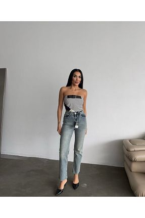 شلوار جین آبی زنانه پاچه گشاد ayday butik - کد 939603698