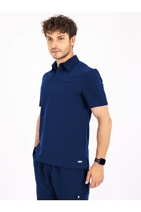 پولوشرت آبی مردانه پنبه - پلی استر - الاستین VITA UNIFORM - کد 939602349