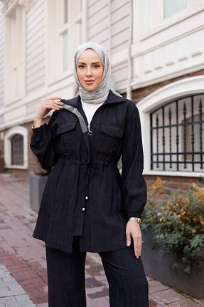 ست بالاتنه و پائین تنه حجاب مشکی زنانه A-line Tasarım - کد 938081073