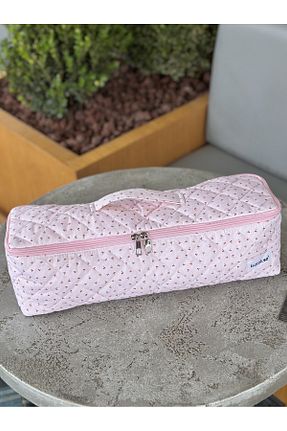 کیف پورتفوی و کلاچ صورتی زنانه پارچه ای Batekso - کد 928621648
