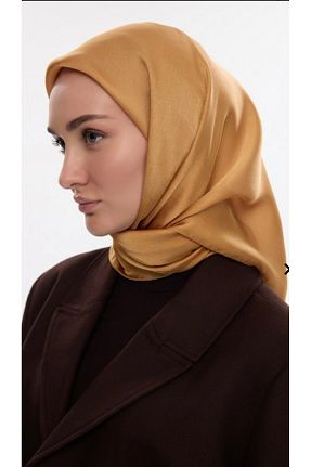 روسری زرد ساتن Muensu - کد 939638440