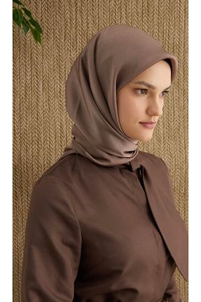 روسری قهوه ای ساتن Muensu - کد 939638663