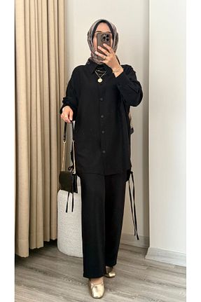 ست بالاتنه و پائین تنه حجاب مشکی زنانه رگولار MERİÇ BOUTİQUE - کد 939650317