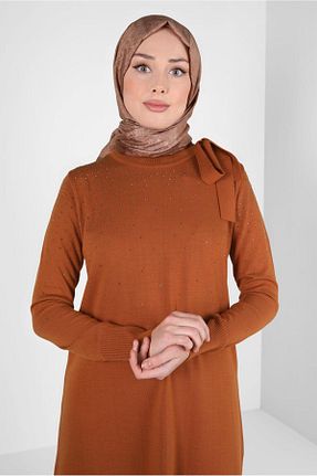 شال قهوه ای زنانه پلی استر Alvina - کد 791735950