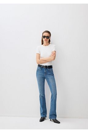 شلوار جین آبی زنانه پاچه اسپانیولی Mavi - کد 895043285