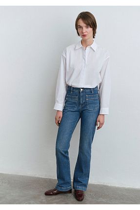 شلوار جین آبی زنانه پاچه اسپانیولی Mavi - کد 926007009