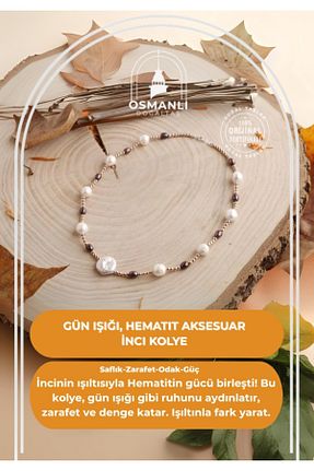 گردنبند جواهر سفید زنانه سنگ OSMANLI DOĞAL TAŞ - کد 674417192