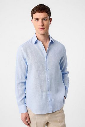 پیراهن آبی مردانه یقه پیراهنی Antioch - کد 939727533