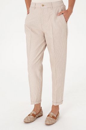 شلوار بژ زنانه مخلوط کتان U.S. Polo Assn. - کد 905167208