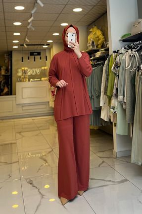 ست بالاتنه و پائین تنه حجاب قرمز زنانه Relaxed Vosse - کد 939950132