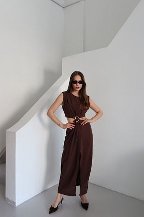 لباس قهوه ای زنانه بافتنی Laluvia - کد 939797992