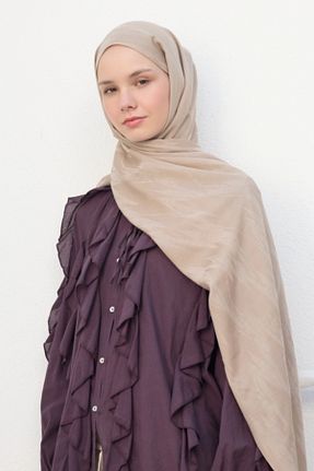 شال بژ زنانه ابریشم Qef - کد 932985068