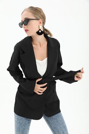 کت بلیزر مشکی زنانه پارچه LLOHA - کد 939826999