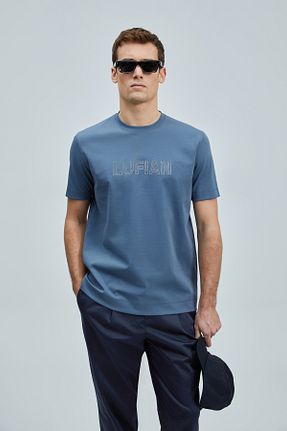 تیشرت آبی مردانه یقه دوچرخه Lufian - کد 939841300