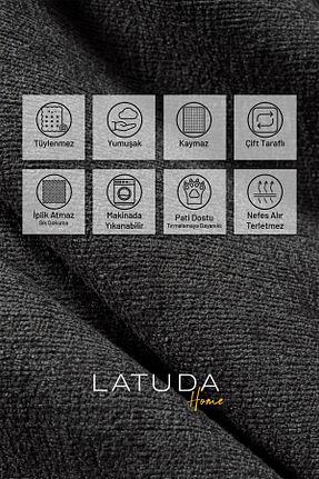 کاور مبل طوسی Şönil Latuda Home - کد 904712076