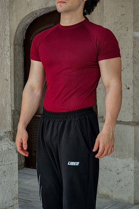 تیشرت اسپرت زرشکی زنانه اسلیم Liber - کد 898693063