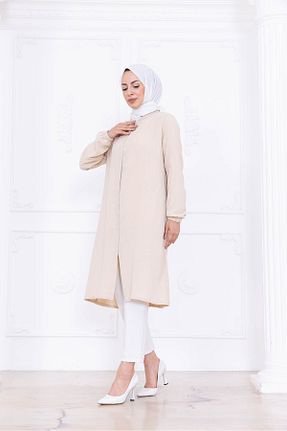 کلاه و ابایا بژ زنانه پنبه ای OKTAYUSTA COLLECTİON - کد 736873536