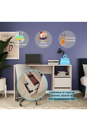 میز تحریر طوسی 75 سانتی متر Bimossa - کد 758348723
