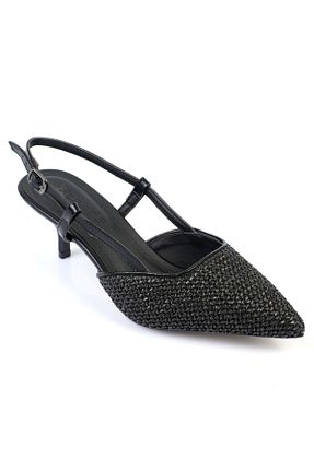کفش پاشنه بلند کلاسیک مشکی زنانه حصیر Capone Outfitters - کد 939878395