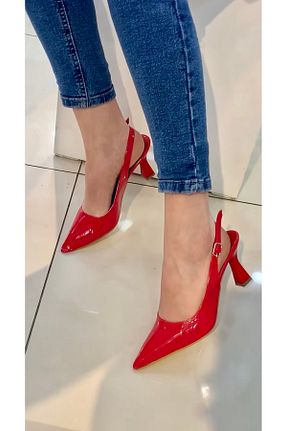 کفش پاشنه بلند کلاسیک قرمز زنانه چرم لاکی TUĞBALİ - کد 939853777