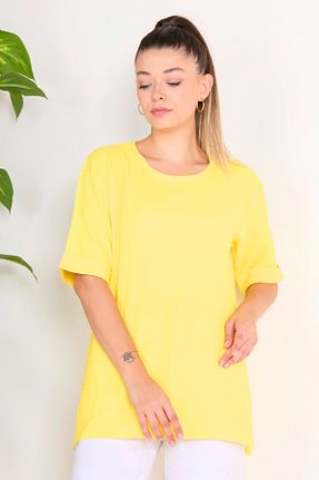 تیشرت زرد زنانه رگولار TOFİSA - کد 773593790