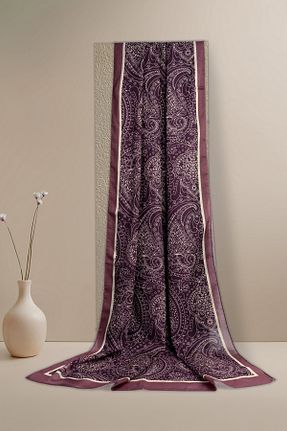 شال بنفش زنانه پنبه ای Sekine İpek - کد 939935026