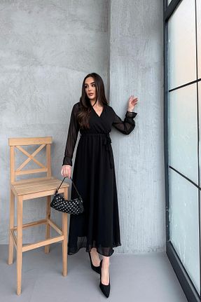 لباس مشکی زنانه بافتنی XXL BUTİK - کد 234606329