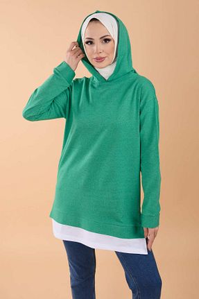 تونیک حجاب سبز زنانه پلی استر TOFİSA - کد 790493076