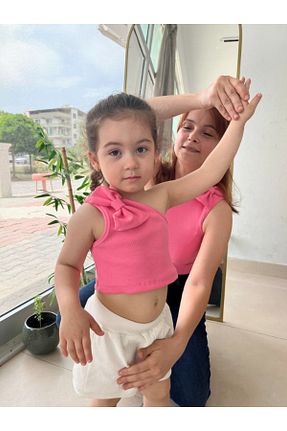 بادی صورتی بچه گانه یقه دوچرخه HEREN BUTİK - کد 936909907