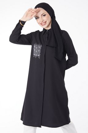 تونیک مشکی زنانه بافتنی TOFİSA - کد 820117516